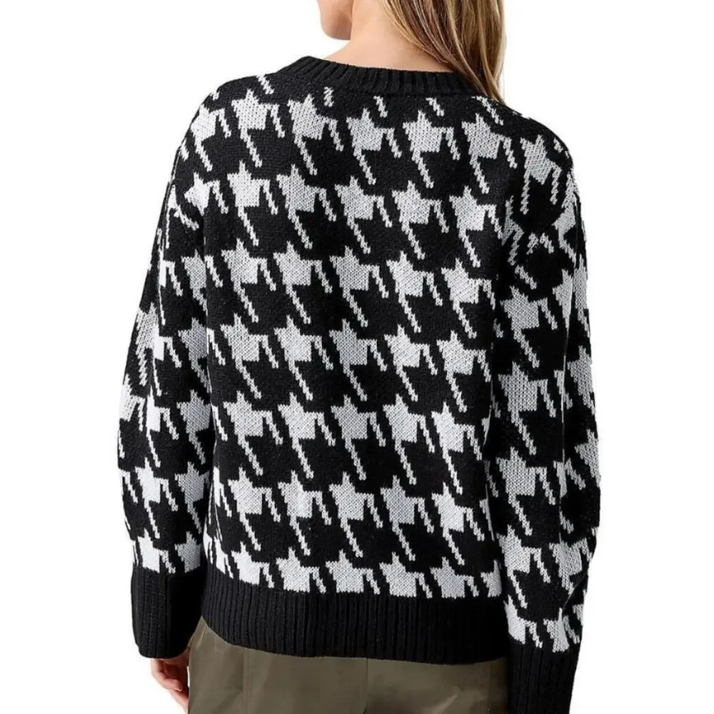 Sanctuary Warms My Heart Houndstooth Cardigan Sweater Black White 2X NWT - Picture 3 of 9